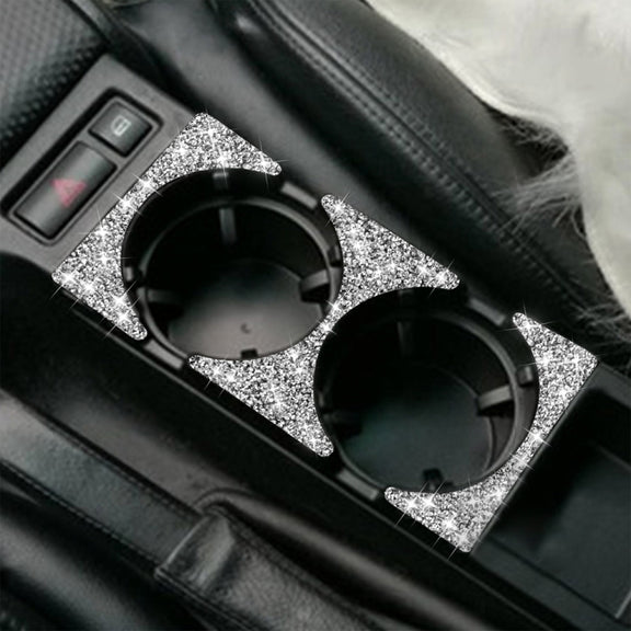 For BMW Series 3 E46 1998-2005 Car Water Cup Holder Panel Diamond Decoration Sticker, Left and Right Drive