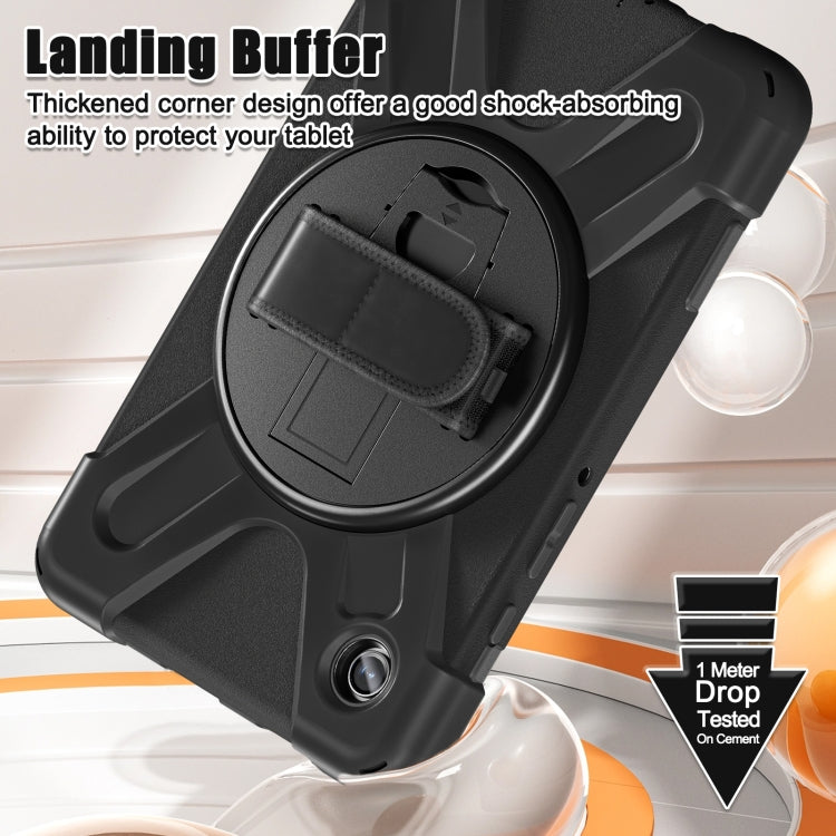 For Samsung Galaxy Tab A9 Rotary Handle Grab TPU + PC Tablet Case(Black) - Galaxy Tab A9 by PMC TechLife | Online Shopping South Africa | PMC TechLife