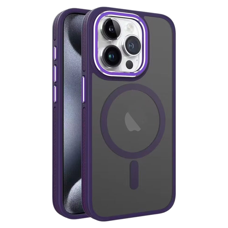 For iPhone 15 Pro Two-color Frosted MagSafe Magnetic Phone Case(Purple) - iPhone 15 Pro Cases by PMC TechLife | Online Shopping South Africa | PMC TechLife