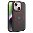 For iPhone 14 / 13 Two-color Frosted MagSafe Magnetic Phone Case(Red) - iPhone 14 Cases by PMC TechLife | Online Shopping South Africa | PMC TechLife