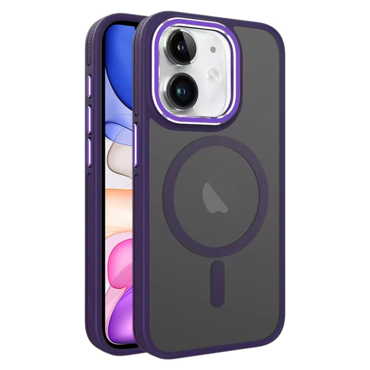 For iPhone 11 Two-color Frosted MagSafe Magnetic Phone Case(Purple) - iPhone 11 Cases by PMC TechLife | Online Shopping South Africa | PMC TechLife