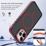For iPhone 14 Pro Max Two-color Frosted MagSafe Magnetic Phone Case(Purple)
