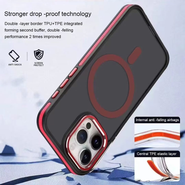 For iPhone 13 Pro Two-color Frosted MagSafe Magnetic Phone Case(Orange)