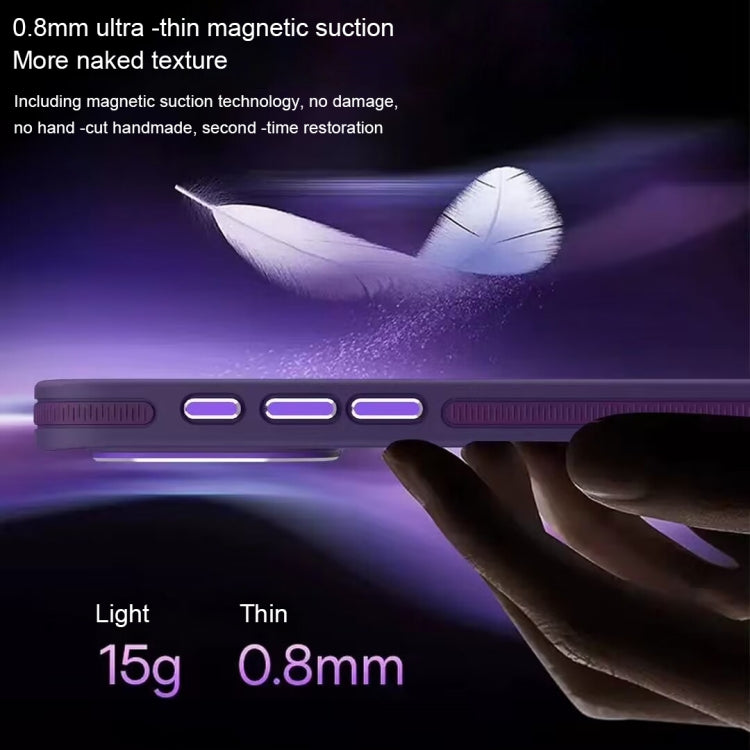 For iPhone 11 Two-color Frosted MagSafe Magnetic Phone Case(Purple)