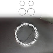 For BMW Series 3 E46 1998-2005 Car Horn Circle Diamond Decoration Sticker, Left and Right Drive