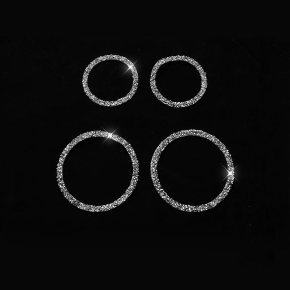 For BMW Series 3 E46 1998-2005 Car Horn Circle Diamond Decoration Sticker, Left and Right Drive