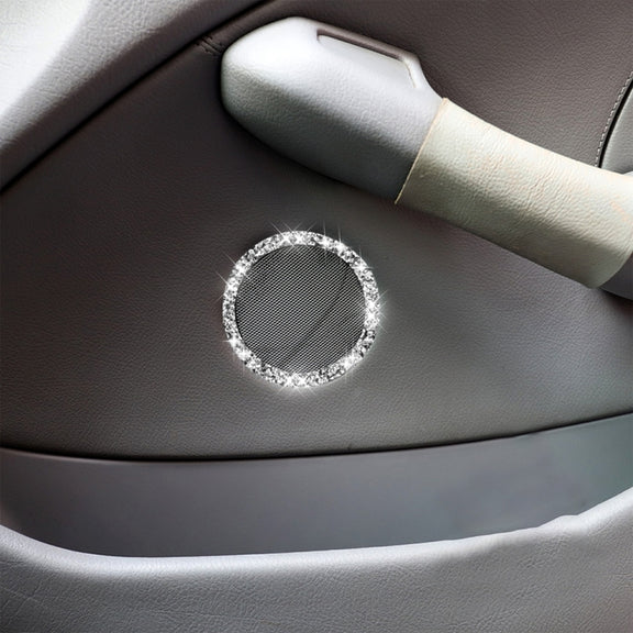 For BMW Series 3 E46 1998-2005 Car Horn Circle Diamond Decoration Sticker, Left and Right Drive
