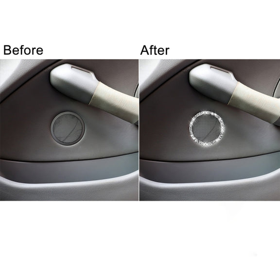 For BMW Series 3 E46 1998-2005 Car Horn Circle Diamond Decoration Sticker, Left and Right Drive