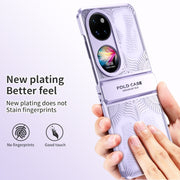 For Huawei P50 Pocket Angel Wings Electroplated Frosted Phone Case(Purple)