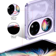 For Huawei P50 Pocket Angel Wings Electroplated Frosted Phone Case(Purple)
