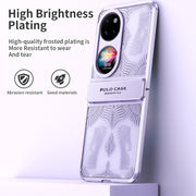 For Huawei P50 Pocket Angel Wings Electroplated Frosted Phone Case(Purple)