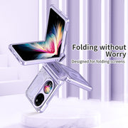 For Huawei P50 Pocket Angel Wings Electroplated Frosted Phone Case(Purple)