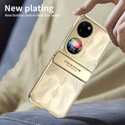For Huawei P50 Pocket Angel Wings Electroplated Frosted Phone Case(Gold)