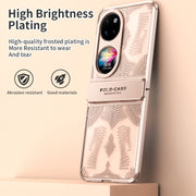 For Huawei P50 Pocket Angel Wings Electroplated Frosted Phone Case(Rose Gold)