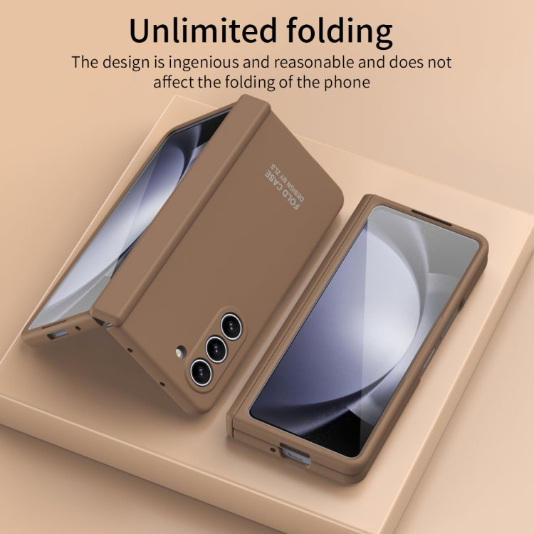 For Samsung Galaxy Z Fold5 Extraordinary Series Hinged Folding Full Phone Case with Pen Slot & Stylus(Coffee) - free shipping - PMC TechLife - Order now!