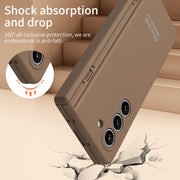 For Samsung Galaxy Z Fold5 Extraordinary Series Hinged Folding Full Phone Case with Pen Slot & Stylus(Coffee)