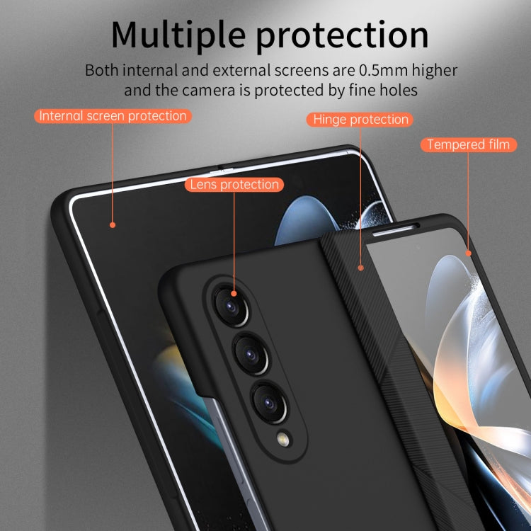 For Samsung Galaxy Z Fold4 5G Extraordinary Series Hinged Folding Full Phone Case with Pen Slot & Stylus(Black) - Galaxy Z Fold4 5G Cases by PMC TechLife | Online Shopping South Africa | PMC TechLife