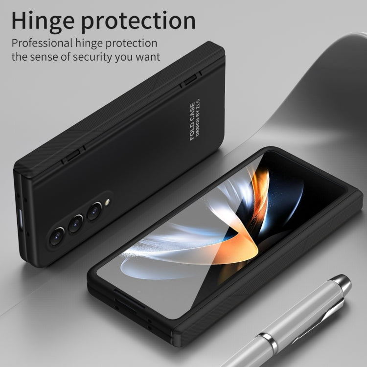 For Samsung Galaxy Z Fold4 5G Extraordinary Series Hinged Folding Full Phone Case with Pen Slot & Stylus(Black) - Galaxy Z Fold4 5G Cases by PMC TechLife | Online Shopping South Africa | PMC TechLife