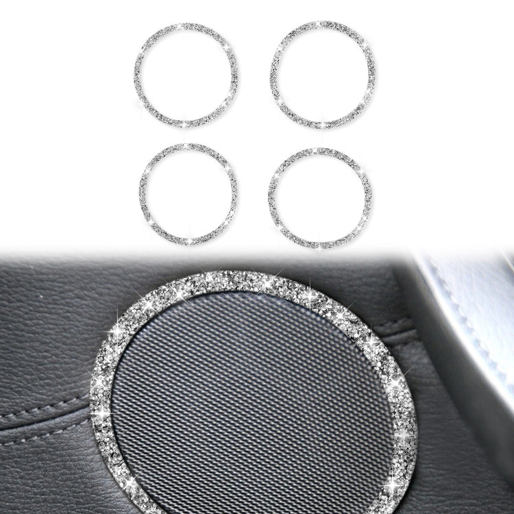 For BMW E70 2008-2013 / E71 2008-2014 4pcs Car Horn Circle Diamond Decoration Sticker, Left and Right Drive - Car Interior Mouldings by PMC TechLife | Online Shopping South Africa | PMC TechLife | Buy Now Pay Later Mobicred