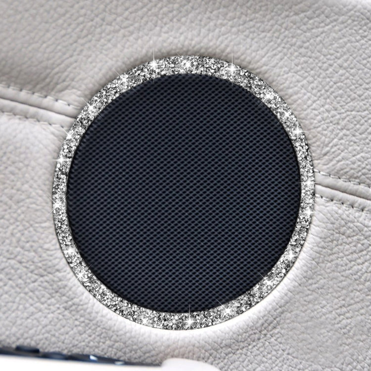 For BMW E70 2008-2013 / E71 2008-2014 4pcs Car Horn Circle Diamond Decoration Sticker, Left and Right Drive - Car Interior Mouldings by PMC TechLife | Online Shopping South Africa | PMC TechLife | Buy Now Pay Later Mobicred