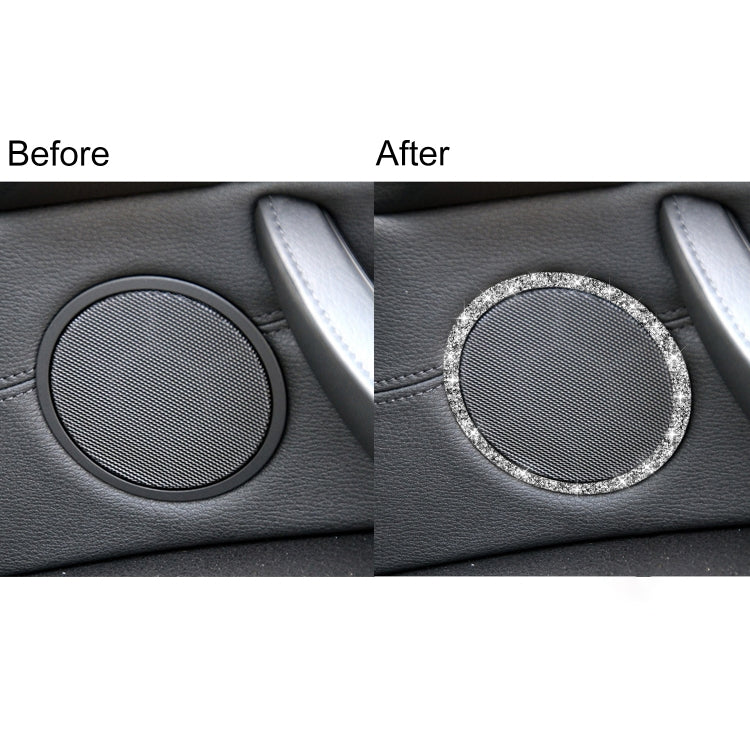 For BMW E70 2008-2013 / E71 2008-2014 4pcs Car Horn Circle Diamond Decoration Sticker, Left and Right Drive - Car Interior Mouldings by PMC TechLife | Online Shopping South Africa | PMC TechLife | Buy Now Pay Later Mobicred