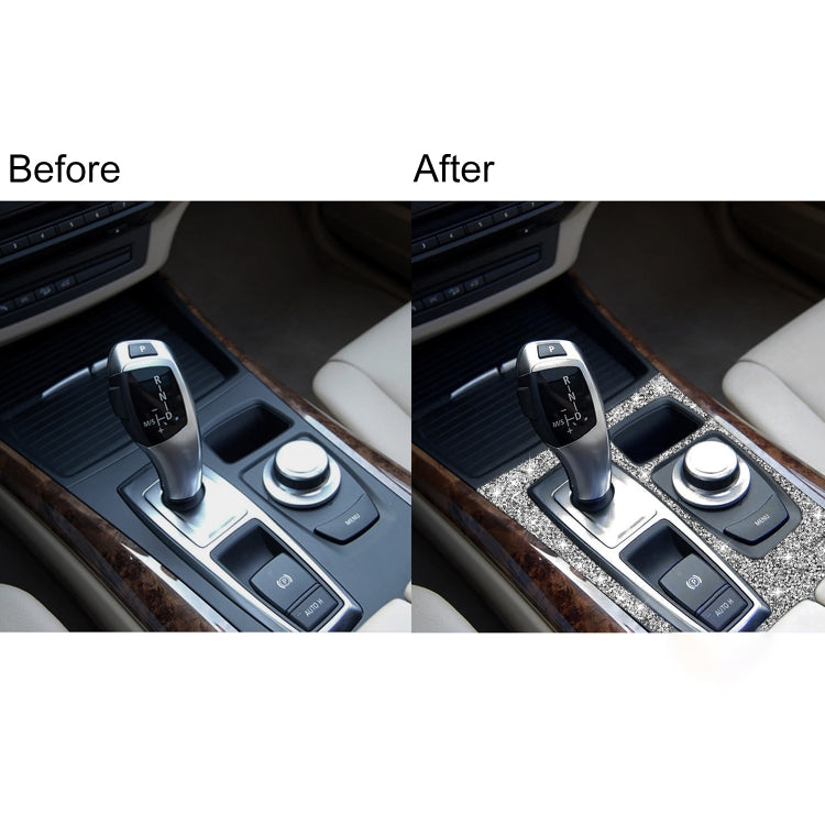 For BMW X5 E70 2008-2013 / X6 E71 2009-2014 Car Gear Panel Diamond Decoration Sticker, Low Configuration Left Drive - Car Interior Mouldings by PMC TechLife | Online Shopping South Africa | PMC TechLife | Buy Now Pay Later Mobicred