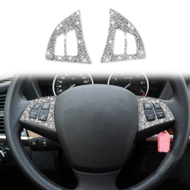 For BMW X5 E70 2008-2013 2pcs Car Steering Wheel Buttons Diamond Decoration Sticker, Left and Right Drive - free shipping - PMC TechLife - Order now!