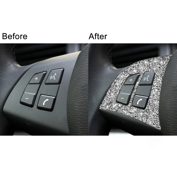 For BMW X5 E70 2008-2013 2pcs Car Steering Wheel Buttons Diamond Decoration Sticker, Left and Right Drive - free shipping - PMC TechLife - Order now!