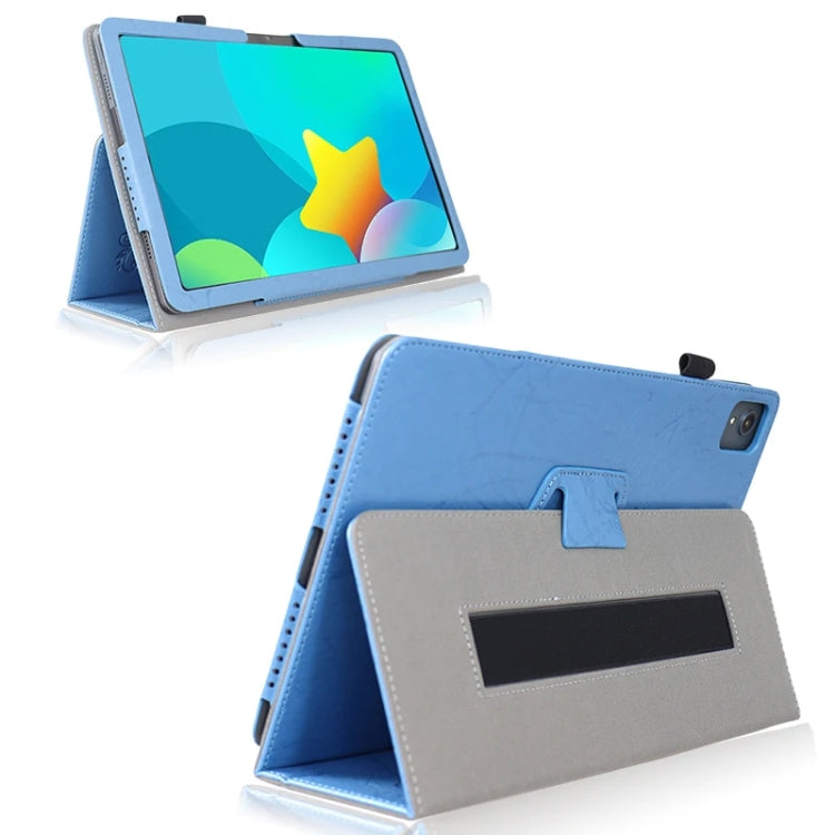 For TCL NxtPaper 11 Flower Embossed Leather Tablet Case with Handrest Strap & Pen Slot(Blue) - Others by PMC TechLife | Online Shopping South Africa | PMC TechLife | Buy Now Pay Later Mobicred