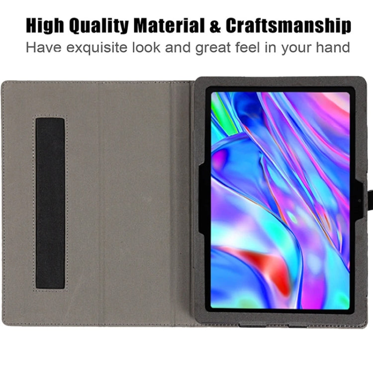 For TCL NxtPaper 11 Skin Texture Leather Tablet Case with Handrest Strap & Pen Slot(Black) - Others by PMC TechLife | Online Shopping South Africa | PMC TechLife | Buy Now Pay Later Mobicred