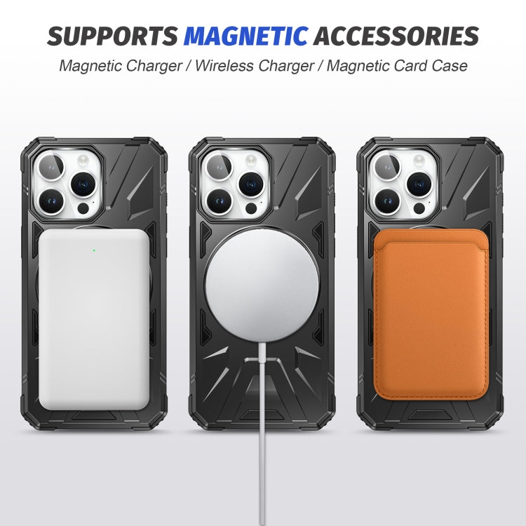 For iPhone 15 Plus MagSafe Magnetic Shockproof Phone Case with Ring Holder(Black) - iPhone 15 Plus Cases by PMC TechLife | Online Shopping South Africa | PMC TechLife