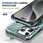 For iPhone 15 MagSafe Magnetic Shockproof Phone Case with Ring Holder(Green)