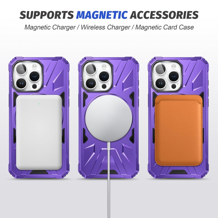 For iPhone 15 MagSafe Magnetic Shockproof Phone Case with Ring Holder(Purple) - iPhone 15 Cases by PMC TechLife | Online Shopping South Africa | PMC TechLife