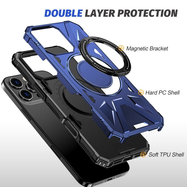 For iPhone 16 Pro Max MagSafe Magnetic Shockproof Phone Case with Ring Holder(Navy Blue) - iPhone 16 Pro Max Cases by PMC TechLife | Online Shopping South Africa | PMC TechLife | Buy Now Pay Later Mobicred