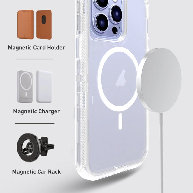 For iPhone 15 Shockproof MagSafe Magnetic Phone Case(Transparent)