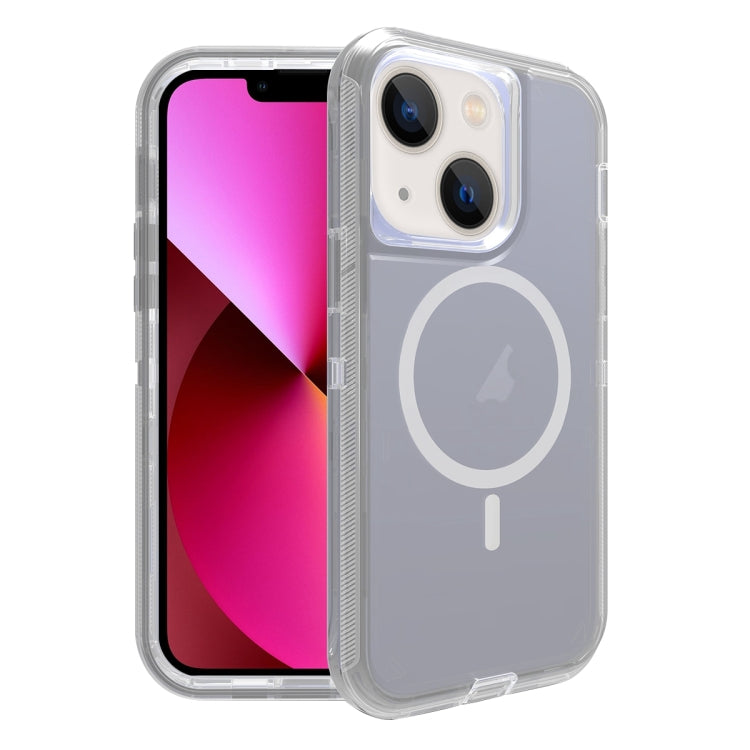 For iPhone 13 Shockproof MagSafe Magnetic Phone Case(Transparent Grey) - iPhone 13 Cases by PMC TechLife | Online Shopping South Africa | PMC TechLife