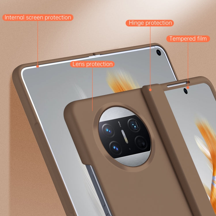 For Huawei Mate X3 Extraordinary Series Hinged Folding Full Phone Case(Coffee) - Huawei Cases by PMC TechLife | Online Shopping South Africa | PMC TechLife | Buy Now Pay Later Mobicred