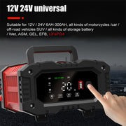 FOXSUR 12V / 24V 20A 300W Portable Motorcycle Car Smart Battery Charger(UK Plug)