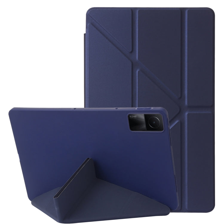 For Xiaomi Redmi Pad SE Deformation Silicone Leather Tablet Case(Dark Blue) - More Tablet Cases by PMC TechLife | Online Shopping South Africa | PMC TechLife | Buy Now Pay Later Mobicred