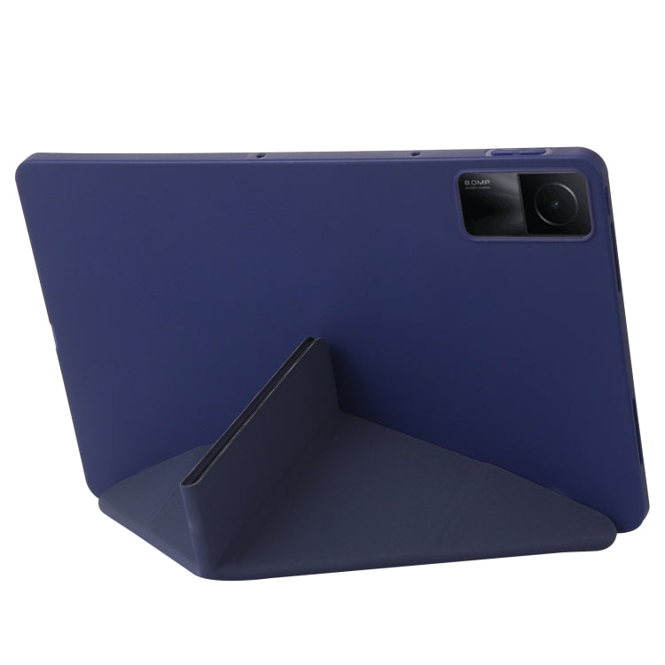 For Xiaomi Redmi Pad SE Deformation Silicone Leather Tablet Case(Dark Blue) - More Tablet Cases by PMC TechLife | Online Shopping South Africa | PMC TechLife | Buy Now Pay Later Mobicred