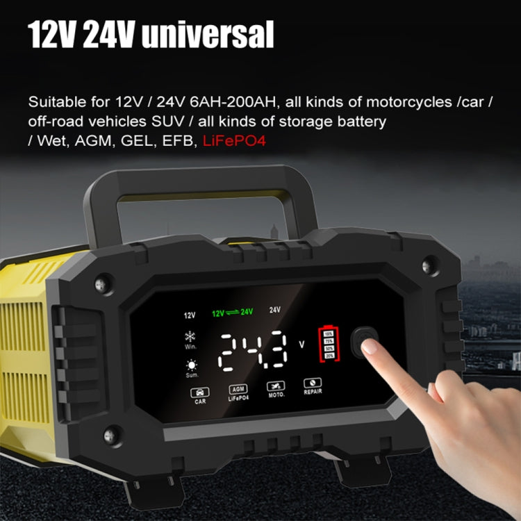 FOXSUR 12V / 24V 10A Portable Motorcycle Car Smart Battery Charger(EU Plug)