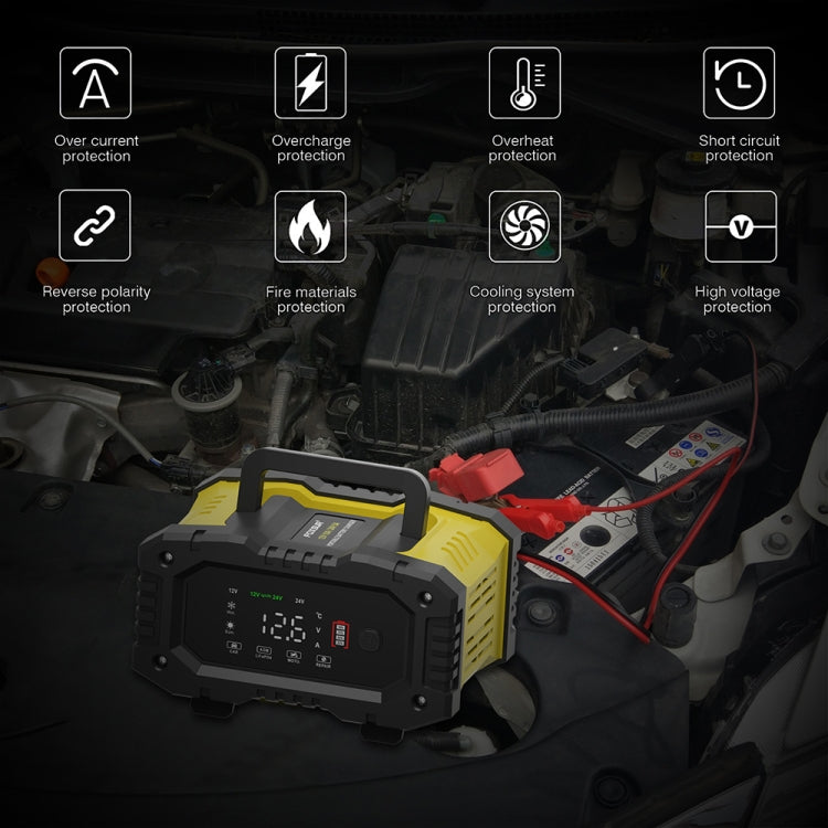 FOXSUR 12V / 24V 10A Portable Motorcycle Car Smart Battery Charger(UK Plug) - free shipping - PMC TechLife - Order now!