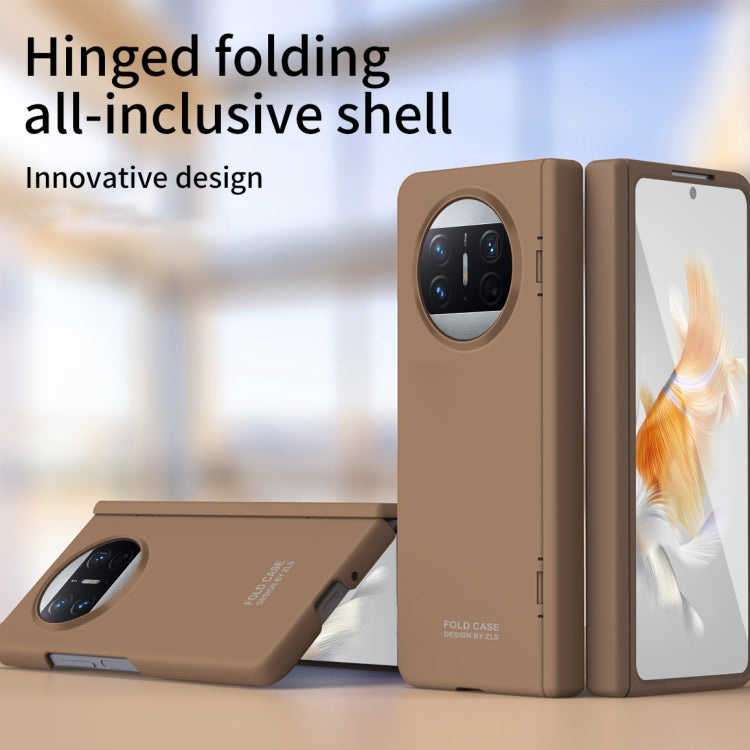 For Huawei Mate X3 Extraordinary Series Hinged Folding Full Coverage Phone Case with Pen Slot & Stylus(Coffee) - Huawei Cases by PMC TechLife | Online Shopping South Africa | PMC TechLife