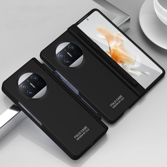 For Huawei Mate X3 Extraordinary Series Hinged Folding Full Coverage Phone Case with Pen Slot & Stylus(Black)
