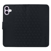 For iPhone 16 Business Diamond Buckle Leather Phone Case with Lanyard(Black)