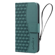 For iPhone 16 Pro Business Diamond Buckle Leather Phone Case with Lanyard(Green)