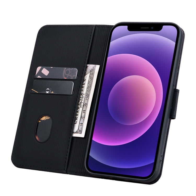 For iPhone 16 Pro Business Diamond Buckle Leather Phone Case with Lanyard(Black) - iPhone 16 Pro Cases by PMC TechLife | Online Shopping South Africa | PMC TechLife | Buy Now Pay Later Mobicred