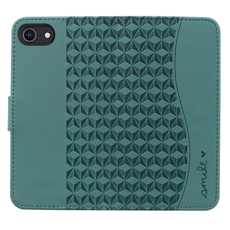 For iPhone 16e Business Diamond Buckle Leather Phone Case with Lanyard(Green)