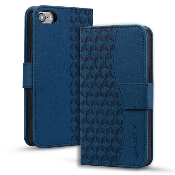 For iPhone 16e Business Diamond Buckle Leather Phone Case with Lanyard(Royal Blue)