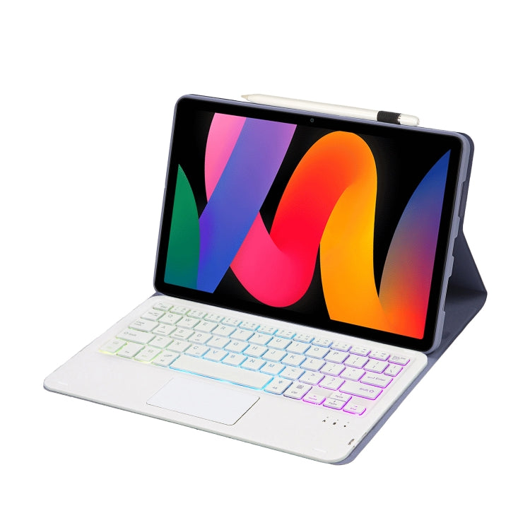 For Xiaomi Redmi Pad SE 11 inch A0N9-AS Lambskin Texture Ultra-thin Detachable Backlight Bluetooth Keyboard Leather Case with Touchpad(Purple) - Others Keyboard by PMC TechLife | Online Shopping South Africa | PMC TechLife